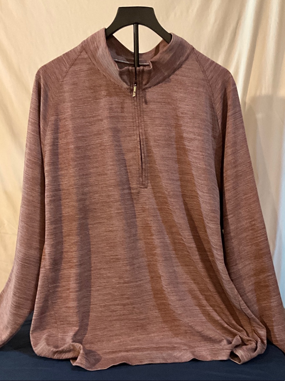 Men's Quarter-Zip Pullover Sweater - Maroon Red